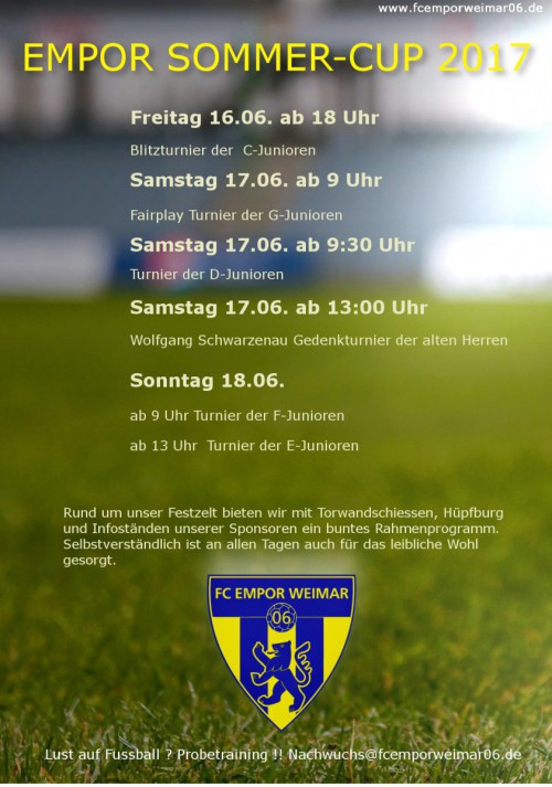 Empor Sommer-Cup 2017 steht in den Startlöchern