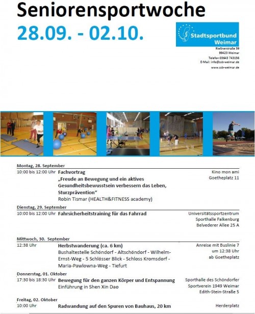 Seniorensportwoche vom 28.09.2020 bis 02.10.2020