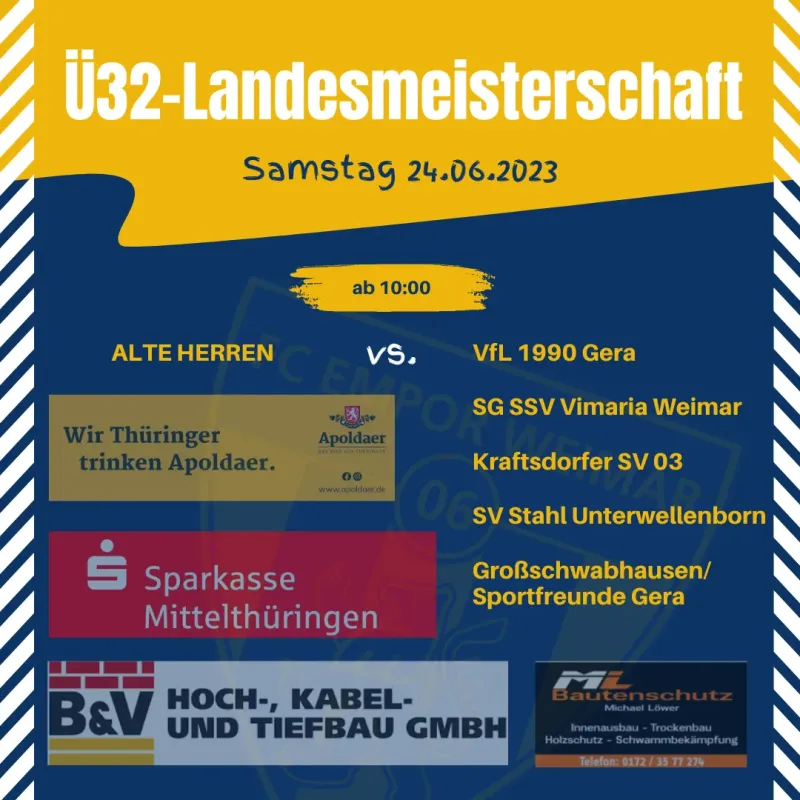 Ü32 Landesmeisterschaft ist terminiert…