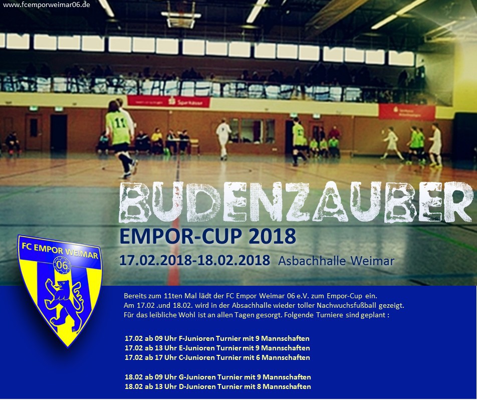 Empor-Cup 2018 .. Turniere ausgebucht, Vorbereitungen laufen