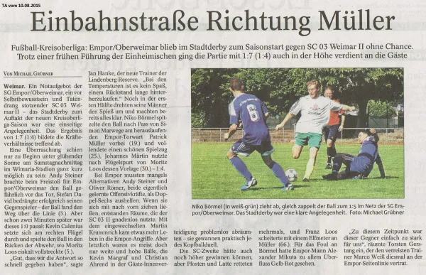 08.08.2015 SG Empor Weimar vs. SC 1903 Weimar II