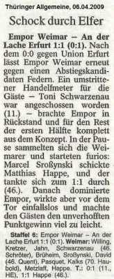 04.04.2009 FC Empor Weimar 06 vs. SG An der Lache