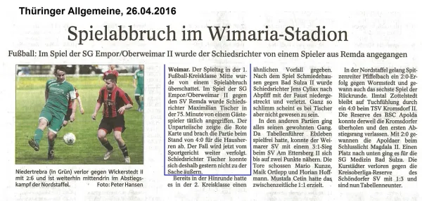 24.04.2016 SG Empor Weimar II vs. SV Remda