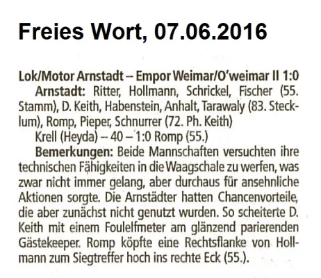 04.06.2016 SG ESV Lok Arnstadt vs. SG Empor Weimar II