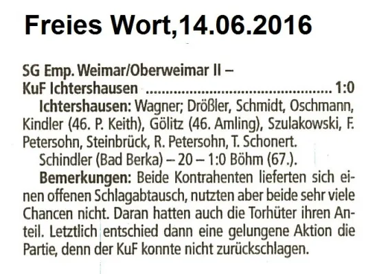 12.06.2016 SG Empor Weimar II vs. KuF Ichtershausen